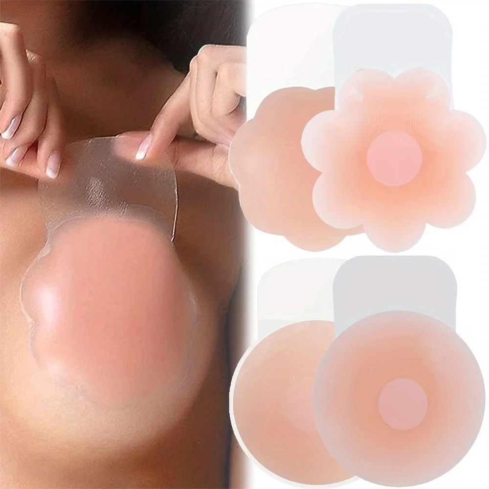 Silicone Bra Adhesive - 1 pasang silikon penutup puting mengangkat