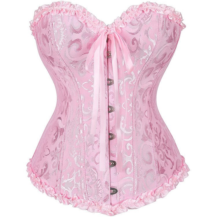 Corset Waist Cinch - Korset Jacquard Model Court Seksi Tanpa
