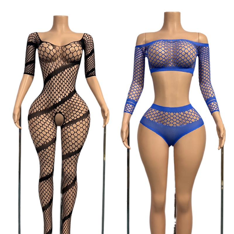 Babydoll Chemise Night - Bodysuit Plus Size Lingerie Transparan Berlubang,