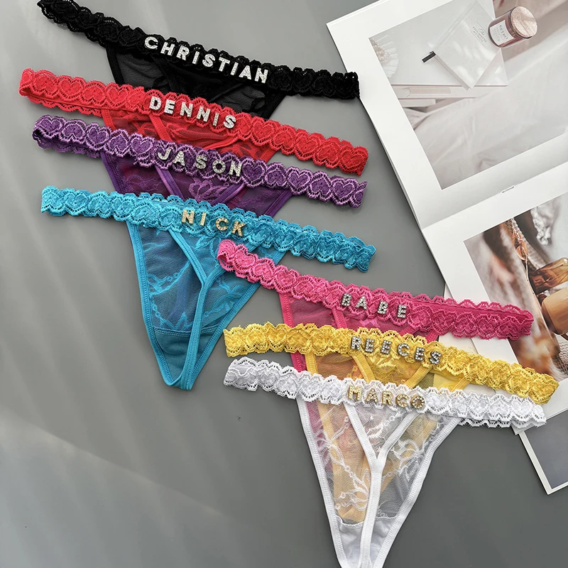 Thong Bikini Women - Celana Dalam Bikini Renda Seksi Huruf