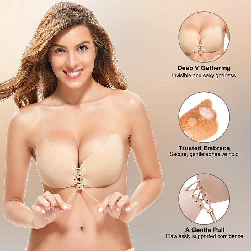 Strapless Bra Backless - 1/2 Pasang Bra Tanpa Tali Punggung
