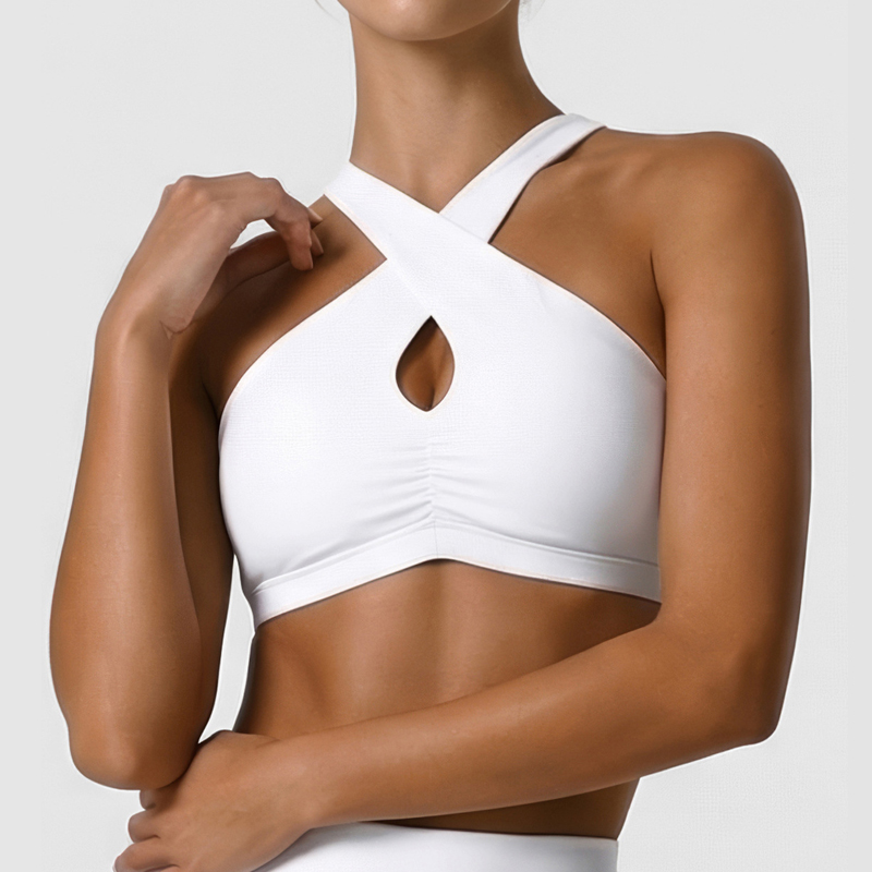 Sports Bra High Impact - Pakaian Dalam Olahraga Wanita Warna Solid,