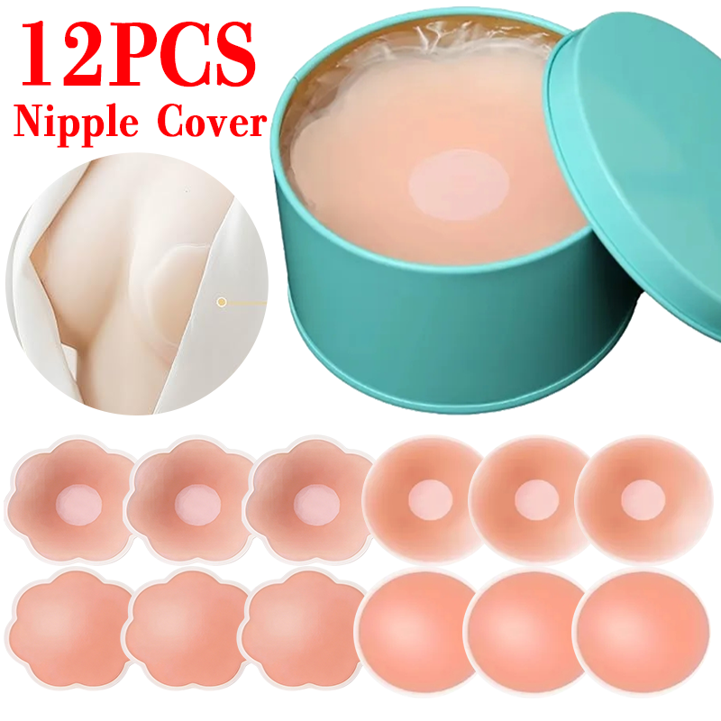 Silicone Bra Adhesive - 6/12PCS Perekat Dada Tak Terlihat, Stiker