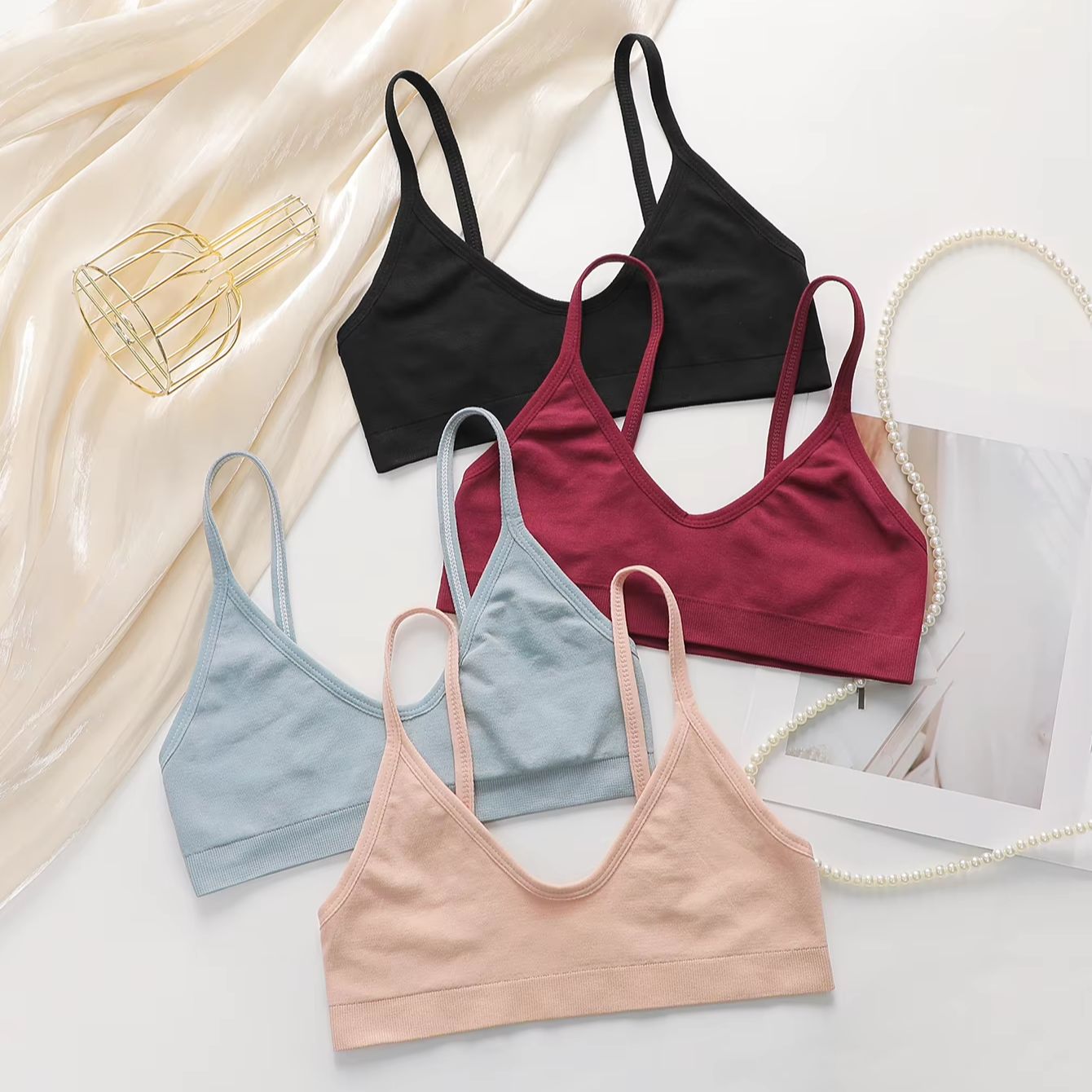 Bralette Wireless Soft - Bra Wanita Tanpa Kawat Seamless, Bralette