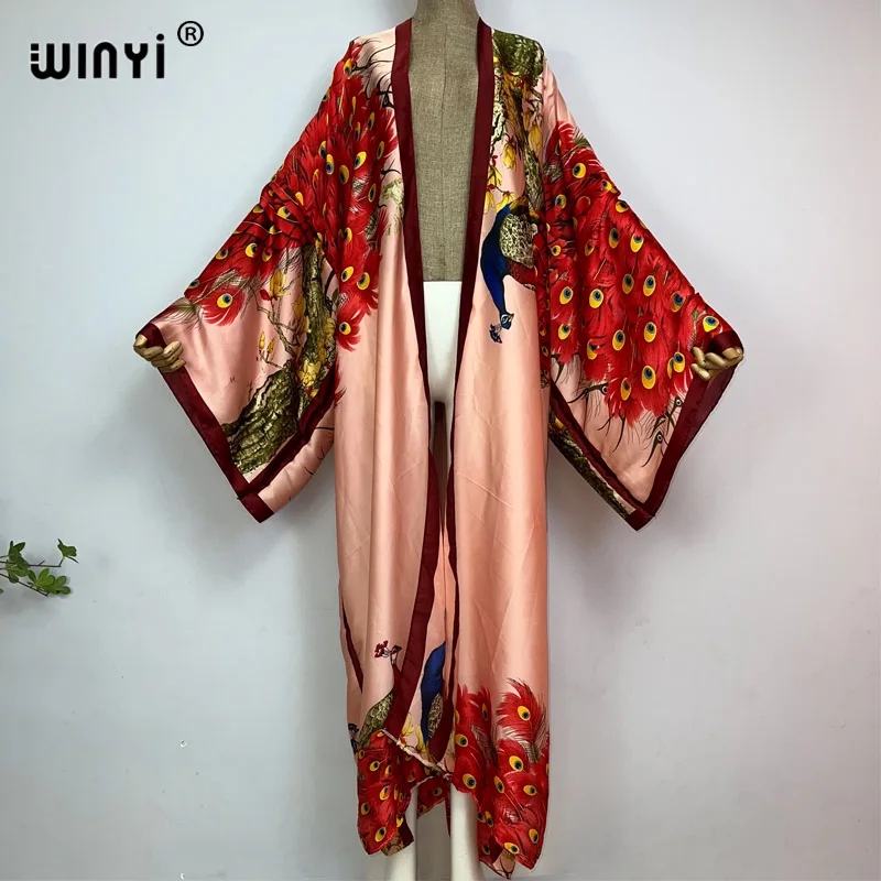 Robe Silk Women - WINYI 2022 Gaun Kimono Kaftan Wanita