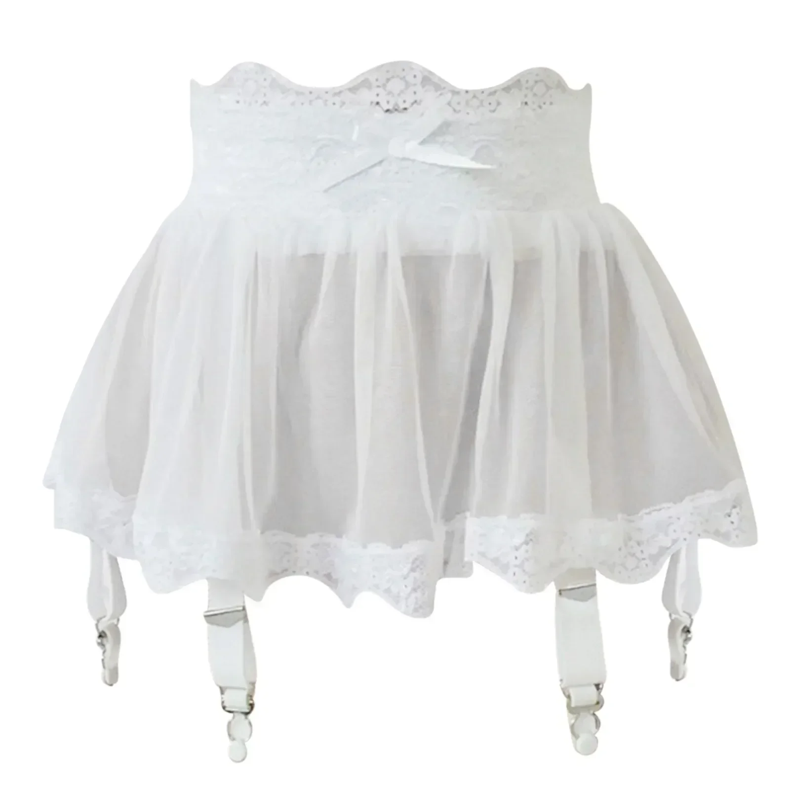 Garter Belt Set - Rok Mini Seksi Berenda Pinggang Tinggi