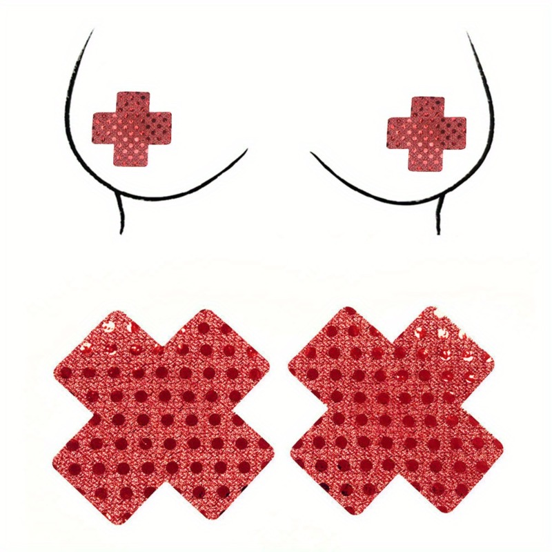 Nipple Cover Pasties - Penutup Puting Desain Palang Merah Tahan