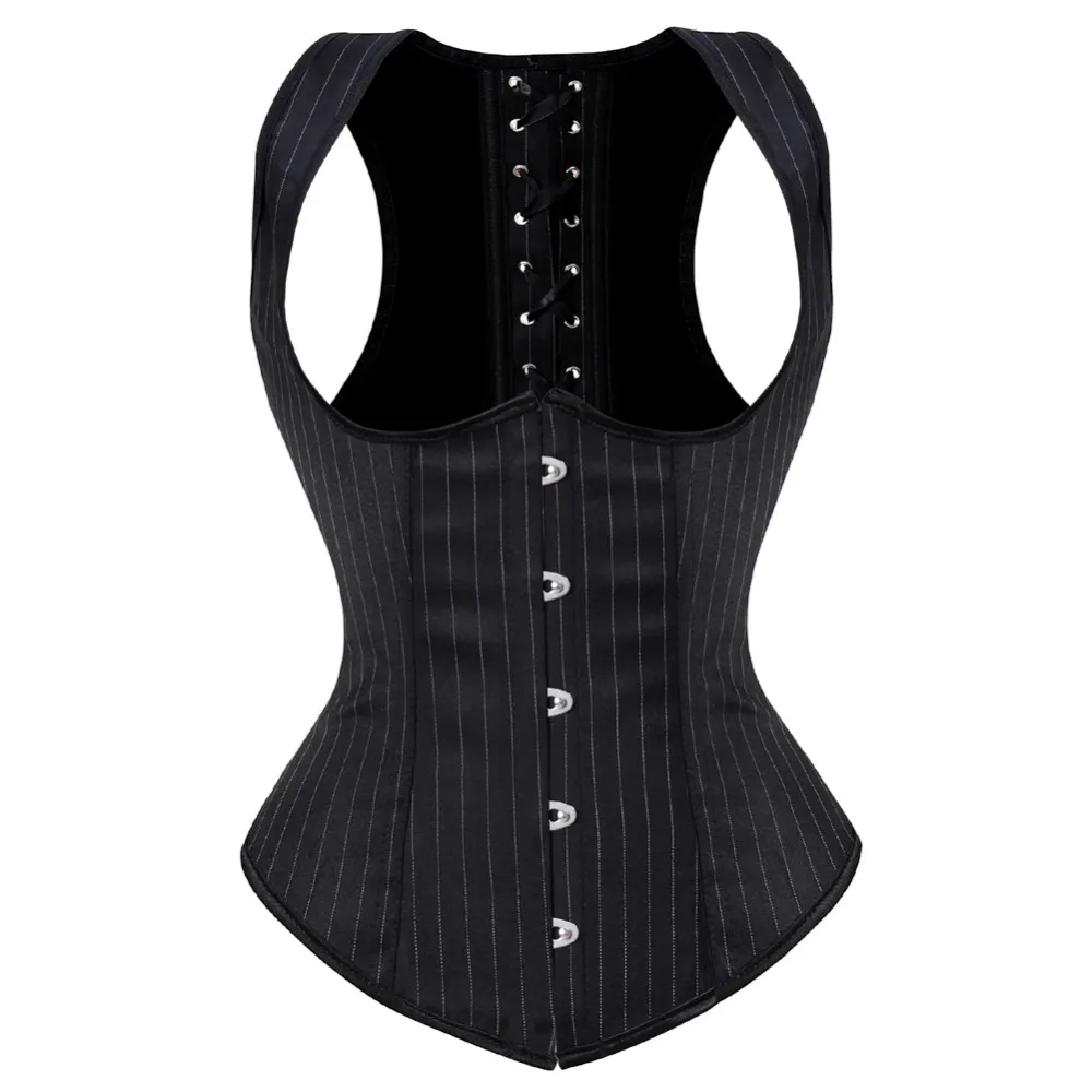 Corset Waist Cinch - Korset Underbust Jacquard Wanita Gotik Tali