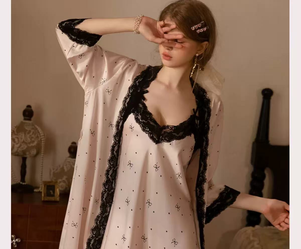Pakaian Tidur Musim Panas Seks - Robe Silk Women ulasan dan harga