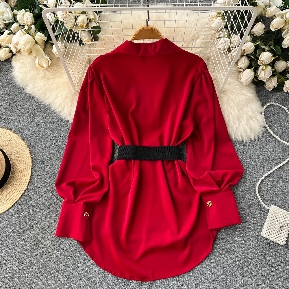 Ele Long Sve White irt Dr Rok  - Corset Waist Cinch ulasan dan harga