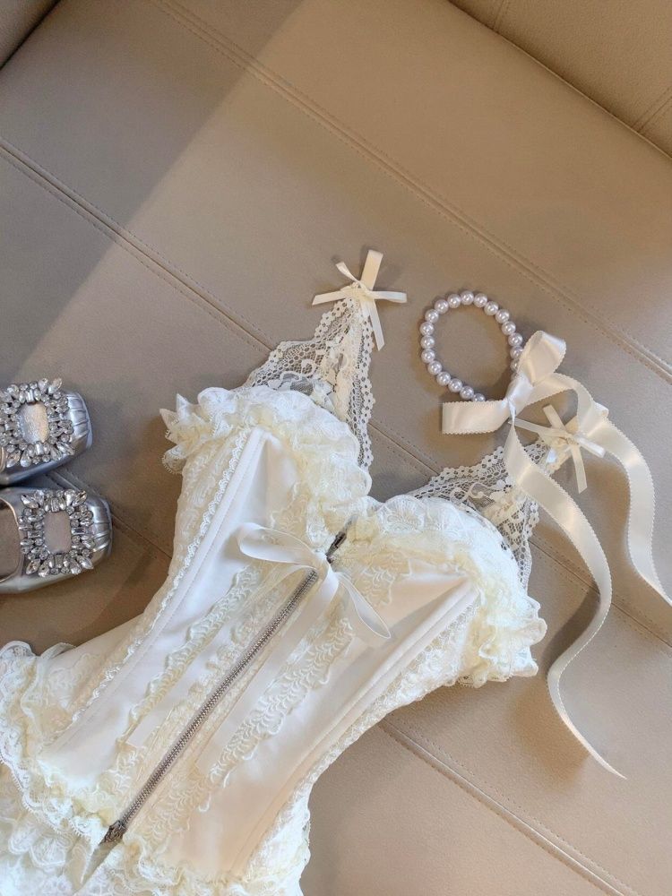 Set atasan bustier renda imut  - Cami Top Lace ulasan dan harga