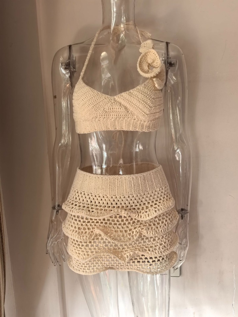Set 2 potong rajutan tangan wa - Cami Top Lace ulasan dan harga
