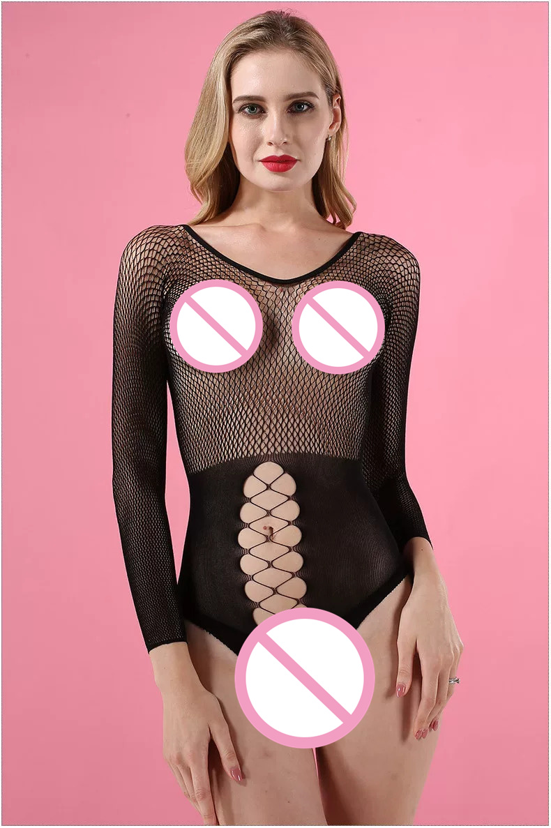 Bodysuit Lingerie Jaring Hitam - Bodystocking Fishnet ulasan dan harga