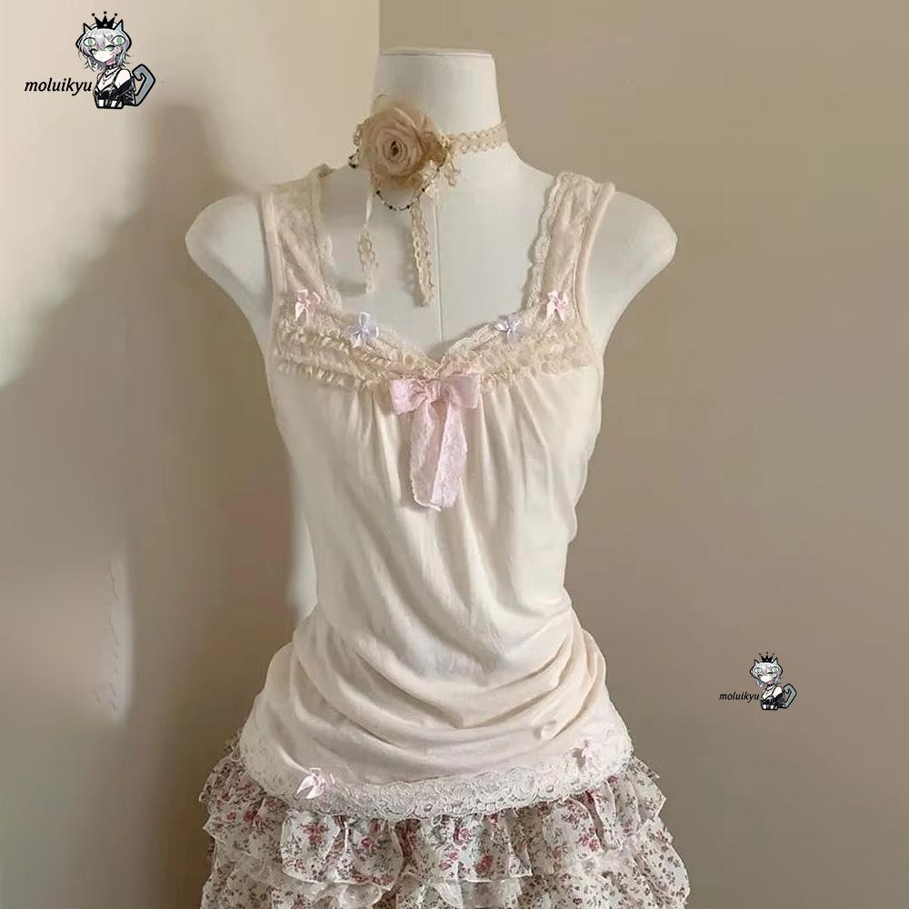 Set Pakaian Wanita Y2K 2 Poton - Cami Top Lace ulasan dan harga
