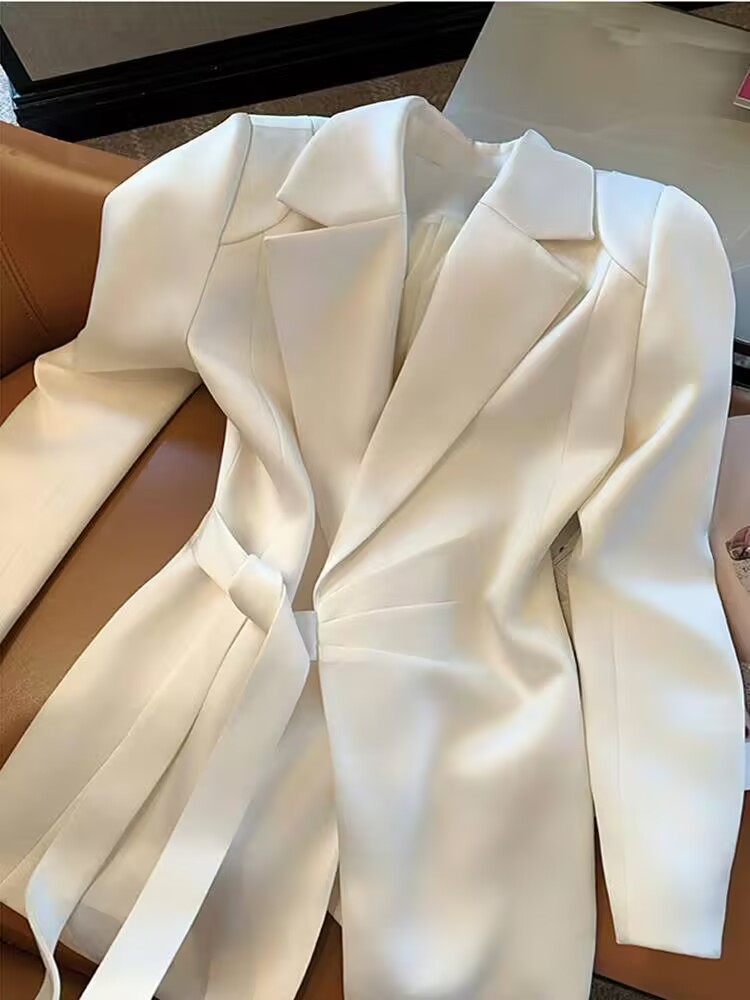 Blazer Warna Solid Gaya Korea  - Corset Waist Cinch ulasan dan harga