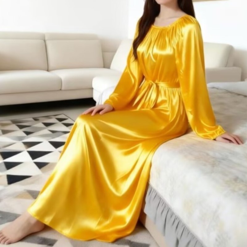 Gaun Tidur Sutra Es Mengkilap  - Robe Silk Women ulasan dan harga