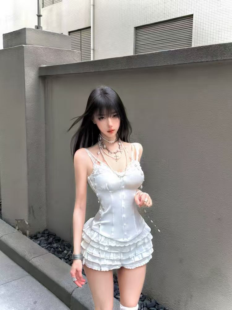Set Korset Renda Coquette 2 Po - Cami Top Lace ulasan dan harga