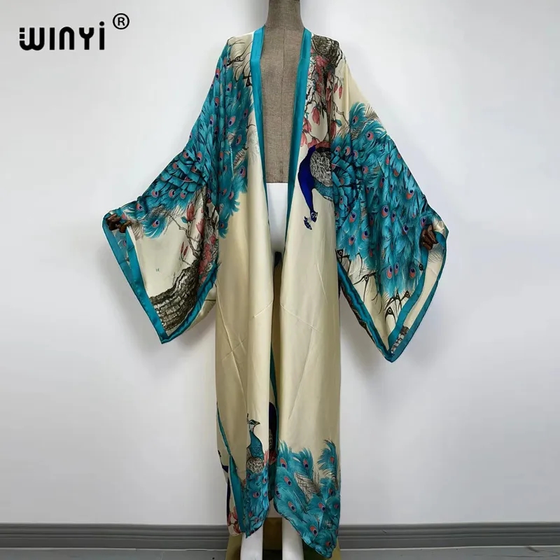 WINYI 2022 Gaun Kimono Kaftan  - Robe Silk Women ulasan dan harga