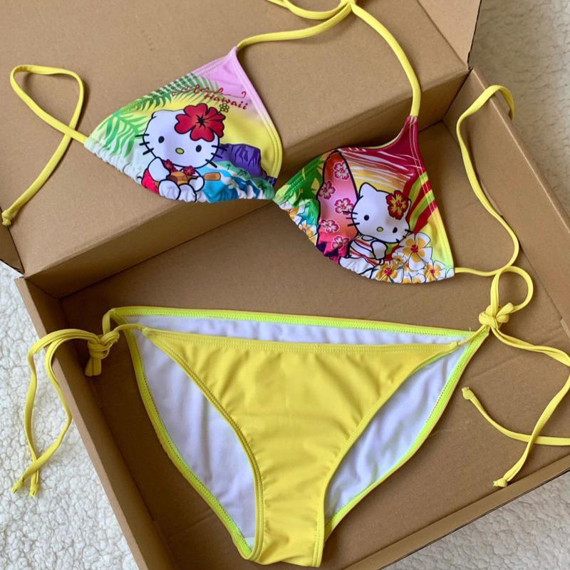 Y2K Girls Kawaii Hello Kittys  - Thong Bikini Women ulasan dan harga
